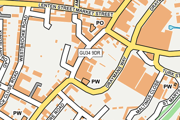 GU34 9DR map - OS OpenMap – Local (Ordnance Survey)