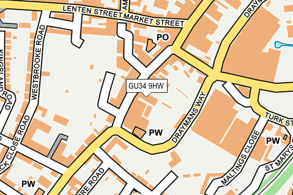 GU34 9HW map - OS OpenMap – Local (Ordnance Survey)