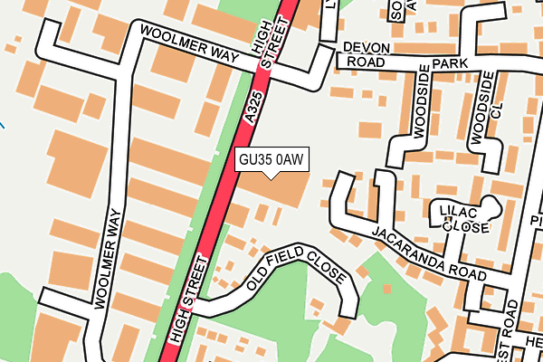 GU35 0AW map - OS OpenMap – Local (Ordnance Survey)