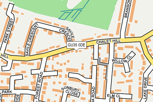 GU35 0DE map - OS OpenMap – Local (Ordnance Survey)