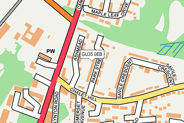 GU35 0EB map - OS OpenMap – Local (Ordnance Survey)