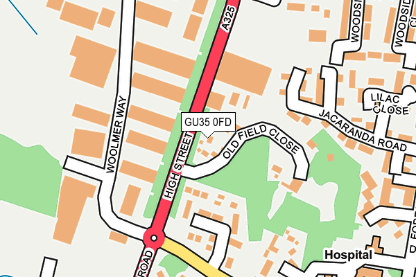 GU35 0FD map - OS OpenMap – Local (Ordnance Survey)