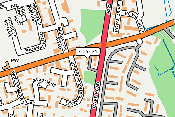 GU35 0GY map - OS OpenMap – Local (Ordnance Survey)