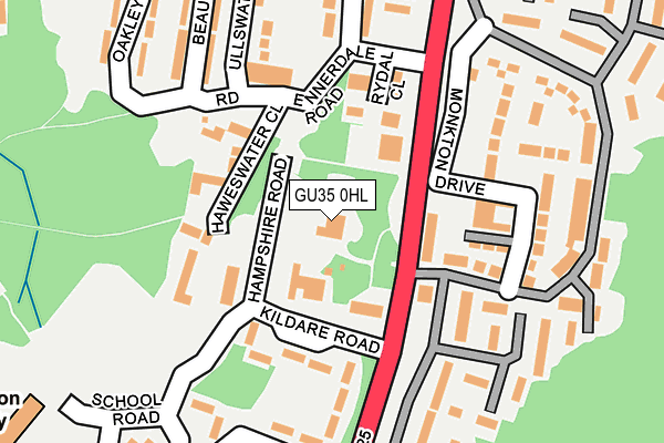 GU35 0HL map - OS OpenMap – Local (Ordnance Survey)