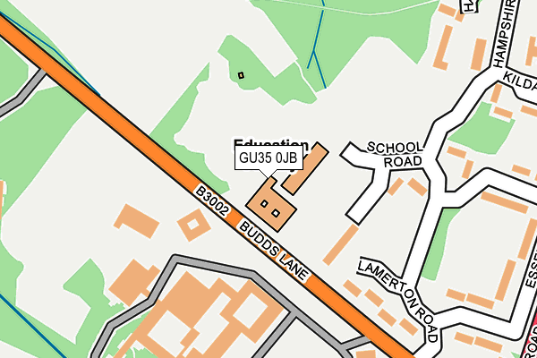 GU35 0JB map - OS OpenMap – Local (Ordnance Survey)