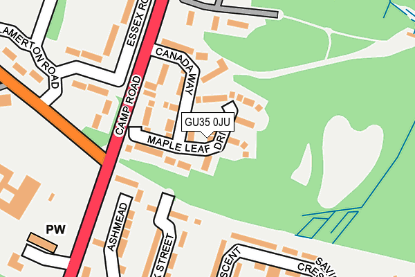 GU35 0JU map - OS OpenMap – Local (Ordnance Survey)