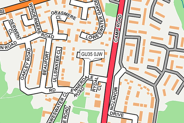 GU35 0JW map - OS OpenMap – Local (Ordnance Survey)