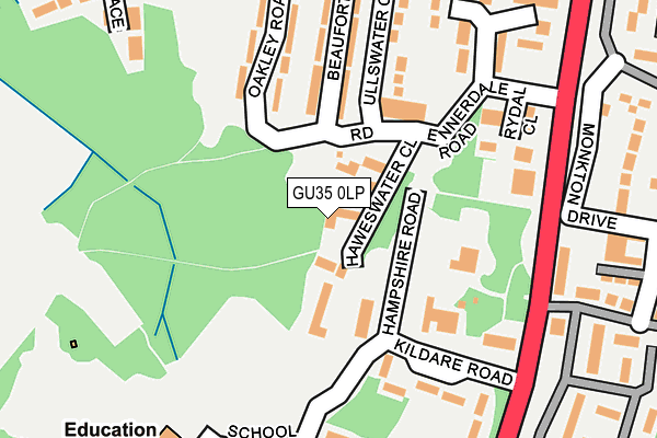 GU35 0LP map - OS OpenMap – Local (Ordnance Survey)