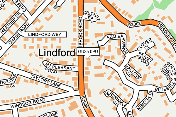 GU35 0PU map - OS OpenMap – Local (Ordnance Survey)