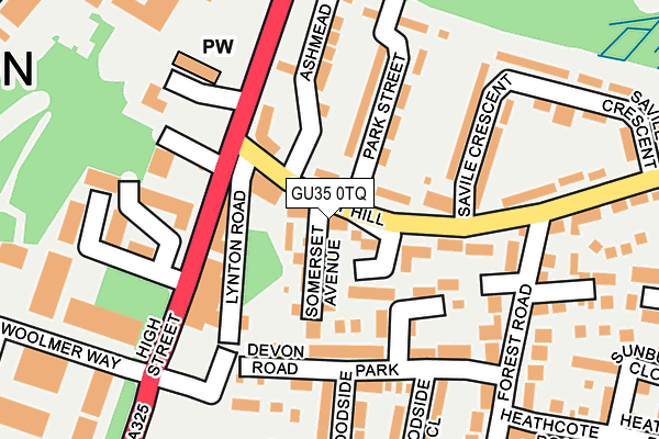 GU35 0TQ map - OS OpenMap – Local (Ordnance Survey)