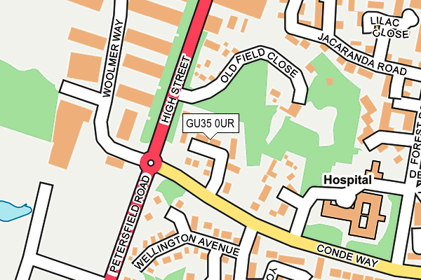 GU35 0UR map - OS OpenMap – Local (Ordnance Survey)