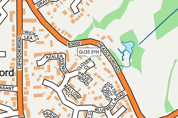 GU35 0YH map - OS OpenMap – Local (Ordnance Survey)