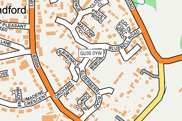 GU35 0YW map - OS OpenMap – Local (Ordnance Survey)