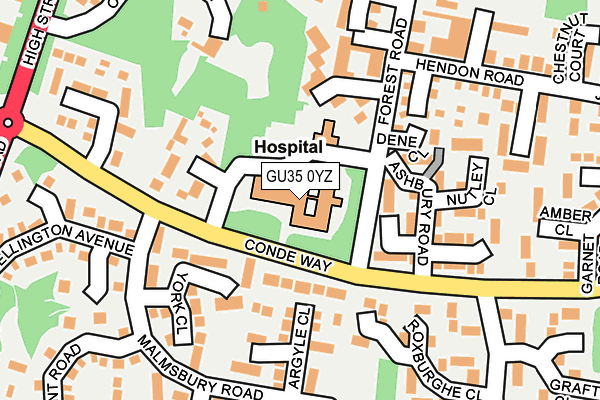 GU35 0YZ map - OS OpenMap – Local (Ordnance Survey)