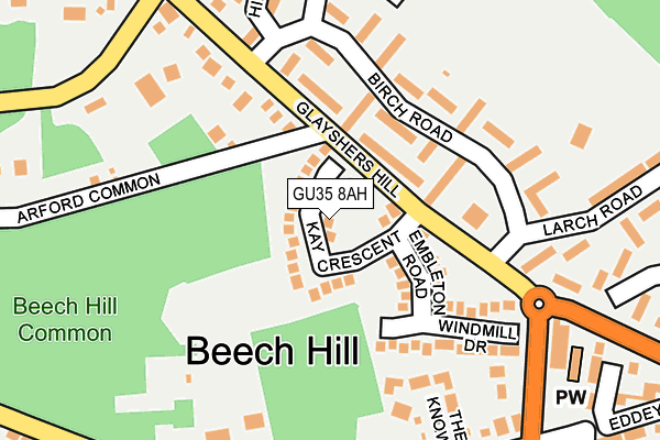 GU35 8AH map - OS OpenMap – Local (Ordnance Survey)