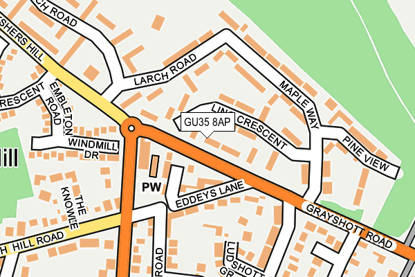 GU35 8AP map - OS OpenMap – Local (Ordnance Survey)