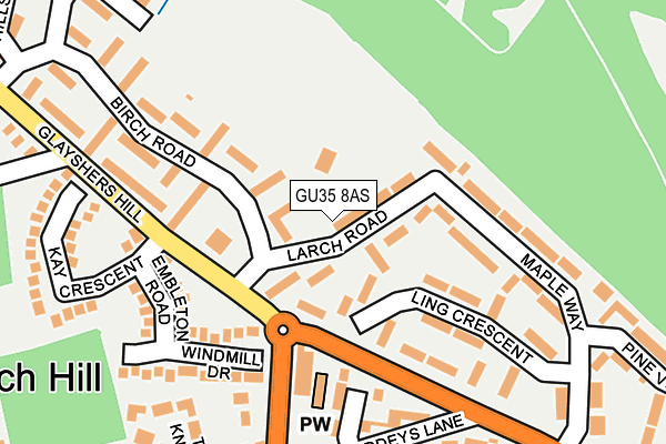 GU35 8AS map - OS OpenMap – Local (Ordnance Survey)