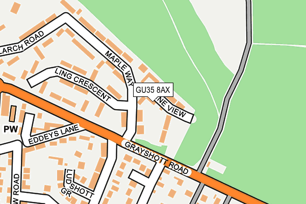 GU35 8AX map - OS OpenMap – Local (Ordnance Survey)