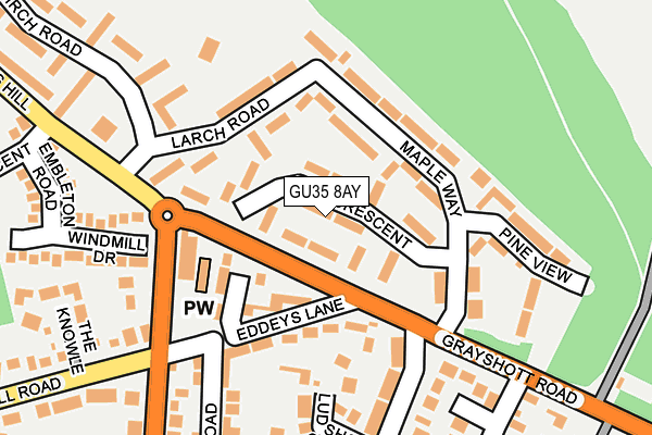 GU35 8AY map - OS OpenMap – Local (Ordnance Survey)