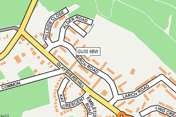 GU35 8BW map - OS OpenMap – Local (Ordnance Survey)