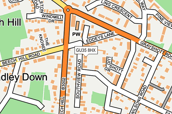 GU35 8HX map - OS OpenMap – Local (Ordnance Survey)
