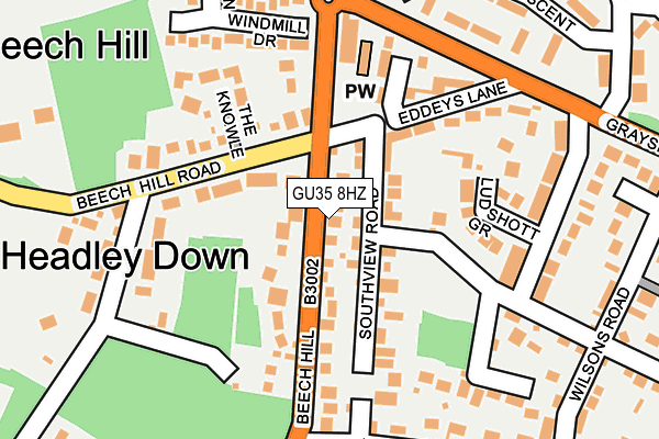 GU35 8HZ map - OS OpenMap – Local (Ordnance Survey)