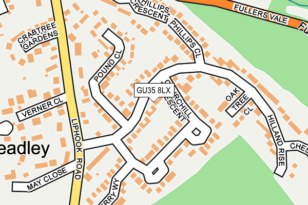 GU35 8LX map - OS OpenMap – Local (Ordnance Survey)