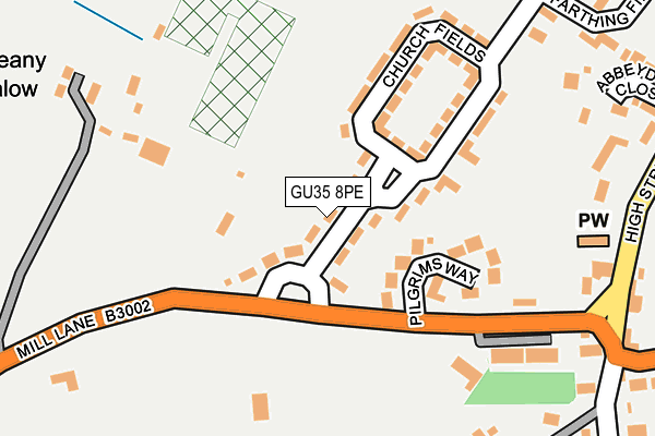 GU35 8PE map - OS OpenMap – Local (Ordnance Survey)