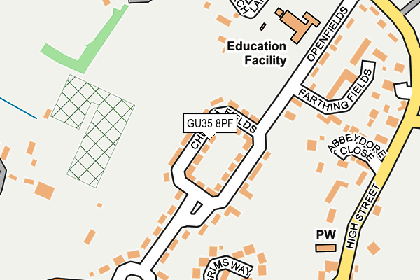 GU35 8PF map - OS OpenMap – Local (Ordnance Survey)