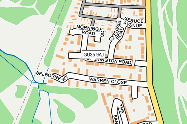 GU35 9AJ map - OS OpenMap – Local (Ordnance Survey)