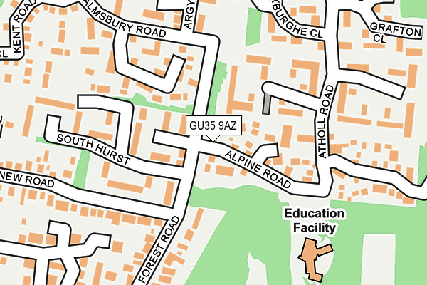 GU35 9AZ map - OS OpenMap – Local (Ordnance Survey)