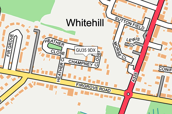 GU35 9DX map - OS OpenMap – Local (Ordnance Survey)