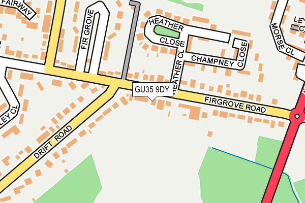 GU35 9DY map - OS OpenMap – Local (Ordnance Survey)