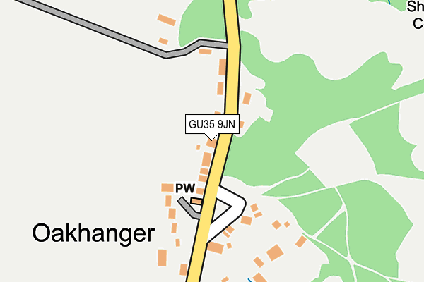 GU35 9JN map - OS OpenMap – Local (Ordnance Survey)