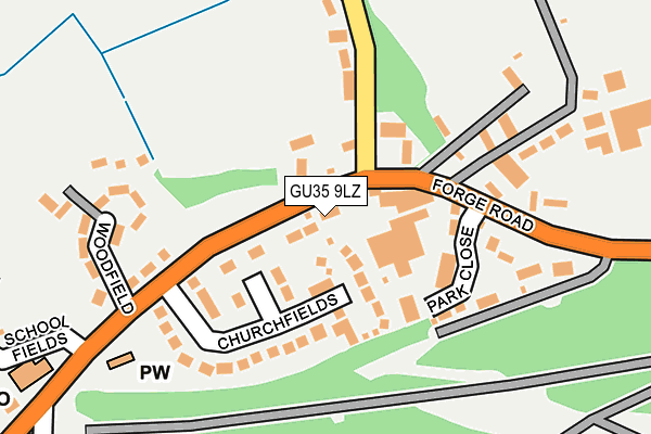 GU35 9LZ map - OS OpenMap – Local (Ordnance Survey)