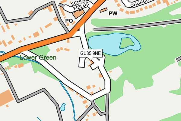 GU35 9NE map - OS OpenMap – Local (Ordnance Survey)
