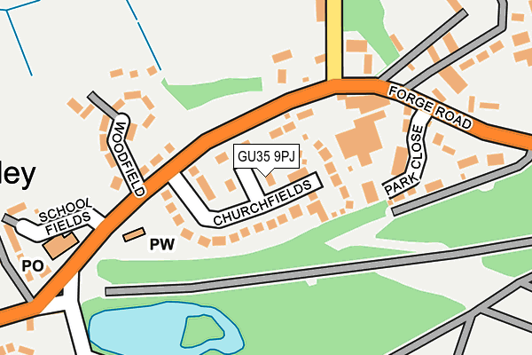 GU35 9PJ map - OS OpenMap – Local (Ordnance Survey)