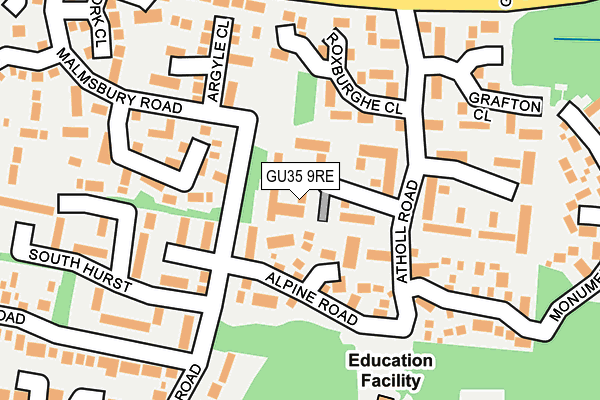 GU35 9RE map - OS OpenMap – Local (Ordnance Survey)