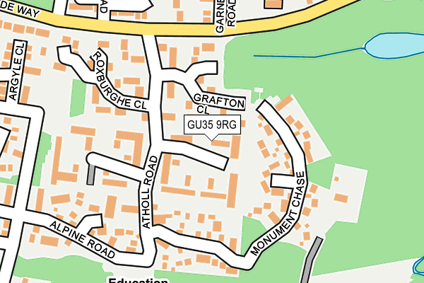 GU35 9RG map - OS OpenMap – Local (Ordnance Survey)