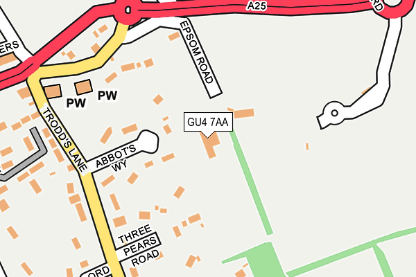 GU4 7AA map - OS OpenMap – Local (Ordnance Survey)