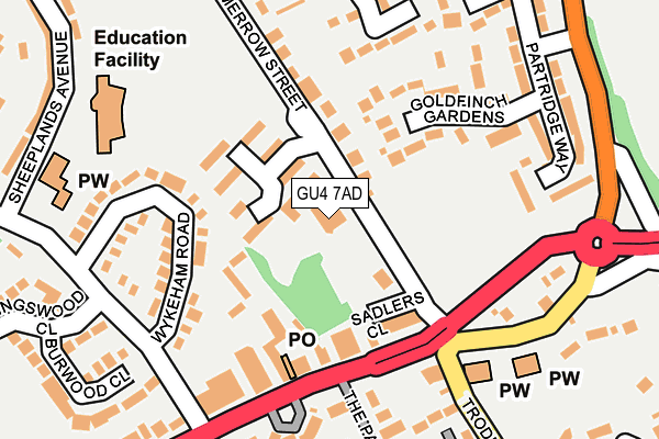 GU4 7AD map - OS OpenMap – Local (Ordnance Survey)