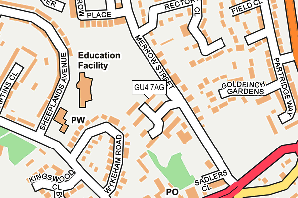 GU4 7AG map - OS OpenMap – Local (Ordnance Survey)