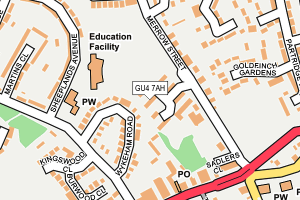 GU4 7AH map - OS OpenMap – Local (Ordnance Survey)