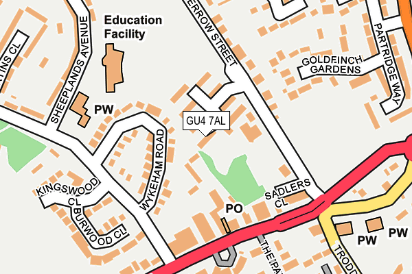 GU4 7AL map - OS OpenMap – Local (Ordnance Survey)