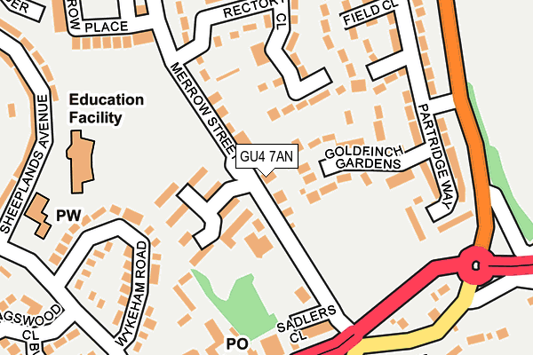 GU4 7AN map - OS OpenMap – Local (Ordnance Survey)