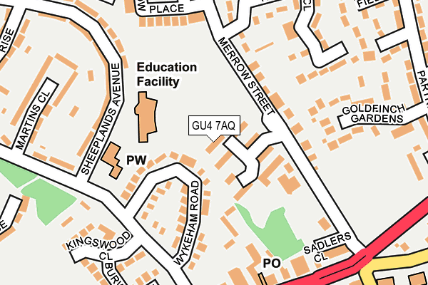 GU4 7AQ map - OS OpenMap – Local (Ordnance Survey)