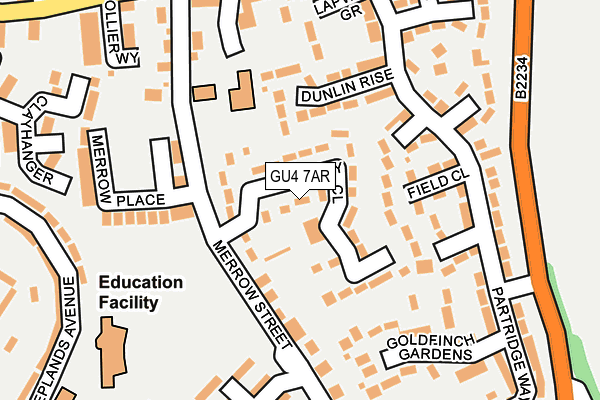 GU4 7AR map - OS OpenMap – Local (Ordnance Survey)