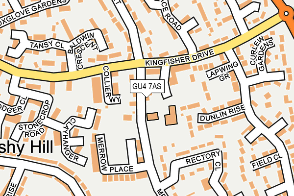 GU4 7AS map - OS OpenMap – Local (Ordnance Survey)