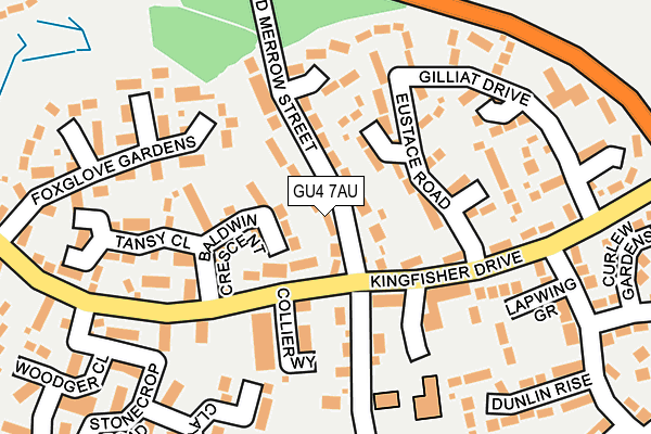 GU4 7AU map - OS OpenMap – Local (Ordnance Survey)