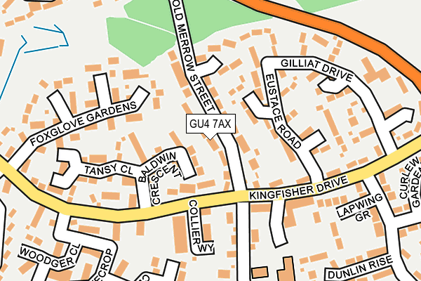 GU4 7AX map - OS OpenMap – Local (Ordnance Survey)